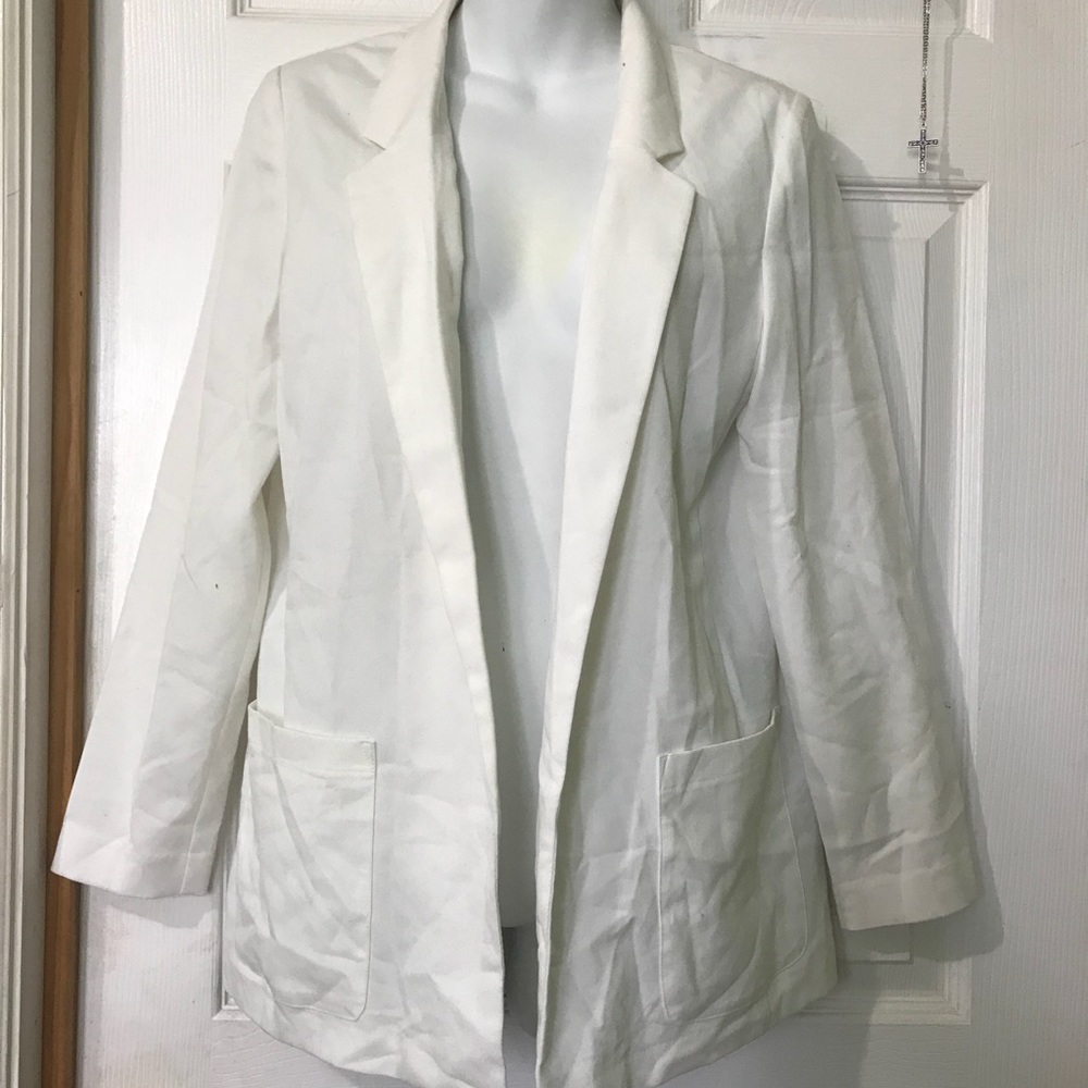 White Longline Blazer